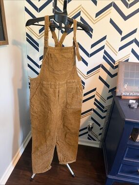 aerie Corduroy Overalls in Tan